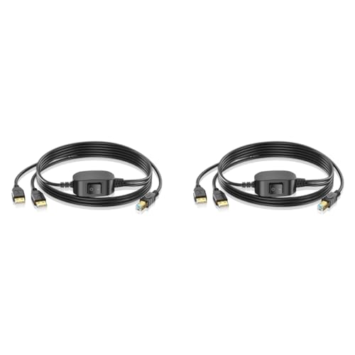 Verilux® 5FT Printer Cable with Switcher Dual USB to USB-B for Two Computers Nylon Gold Plated for HP Canon Dell Epson Lexmark Xerox Samsung and More 2PCS Verilux® 5FT Printer Cable with Switcher Dual USB to USB-B for Two Computers Nylon Gold Plated for HP Canon Dell Epson Lexmark Xerox Samsung and More 2PCS
